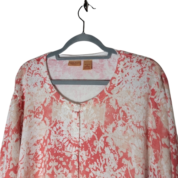 North Crest paisley floral button down scoop neck cardigan size 3X (24W/… - Picture 3 of 7